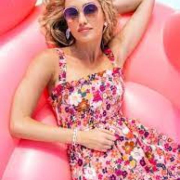 Altar'd State Pink Floral Higgins Dress Smocked Wide Straps Womens Sz S  NEW - Picture 15 of 15